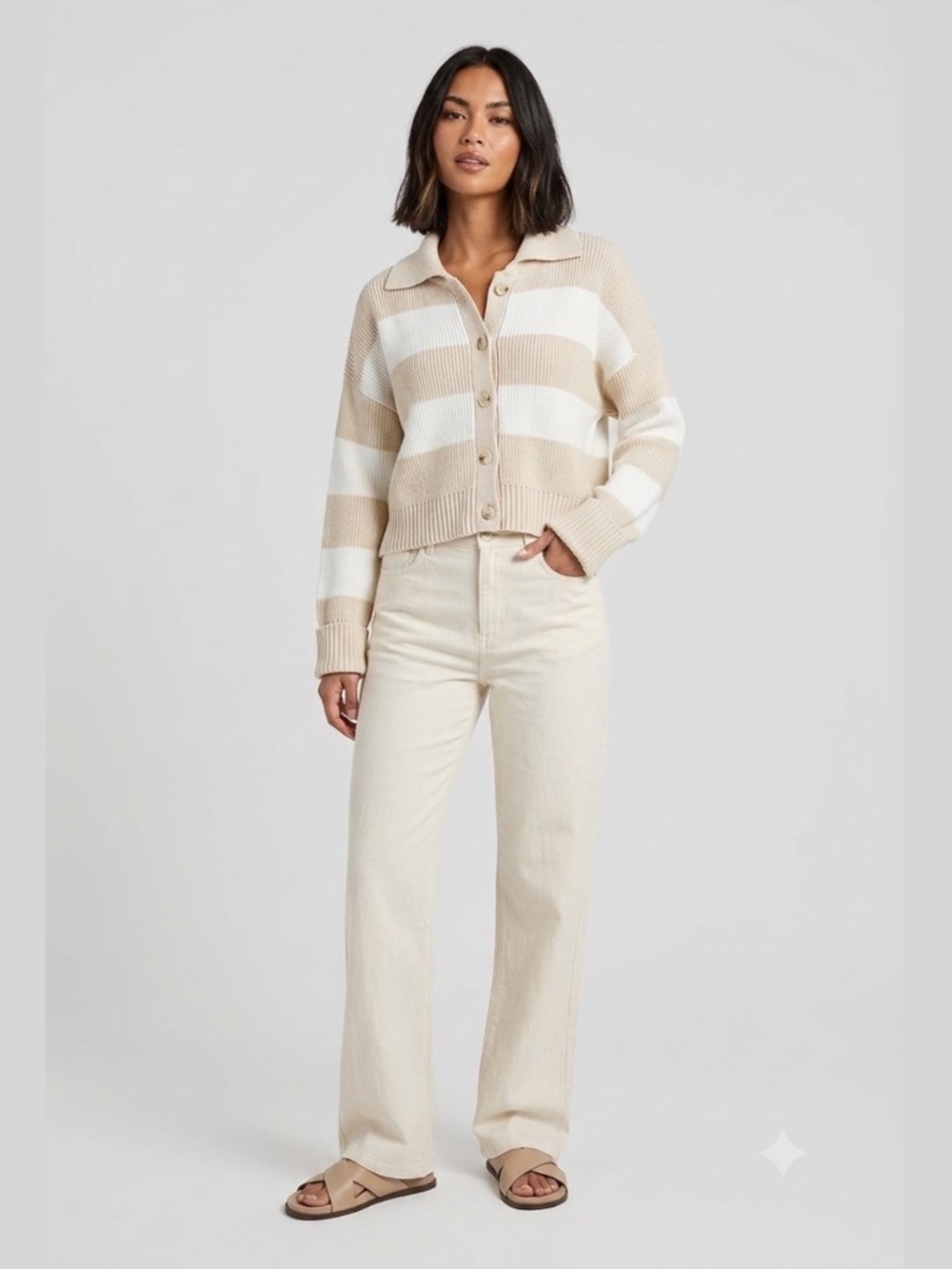 SINCERELY JULES Cotton Blend Cropped Cardigan Deep Cuff Long Sleeves Sz XL NWT